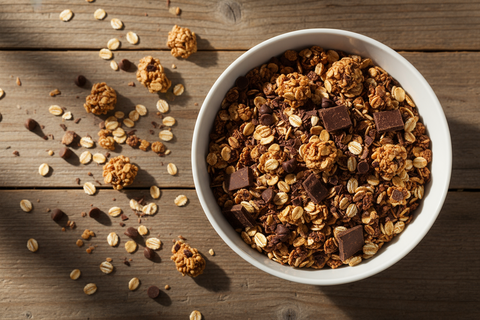 remove fruits keep chocolate crunchy bits 